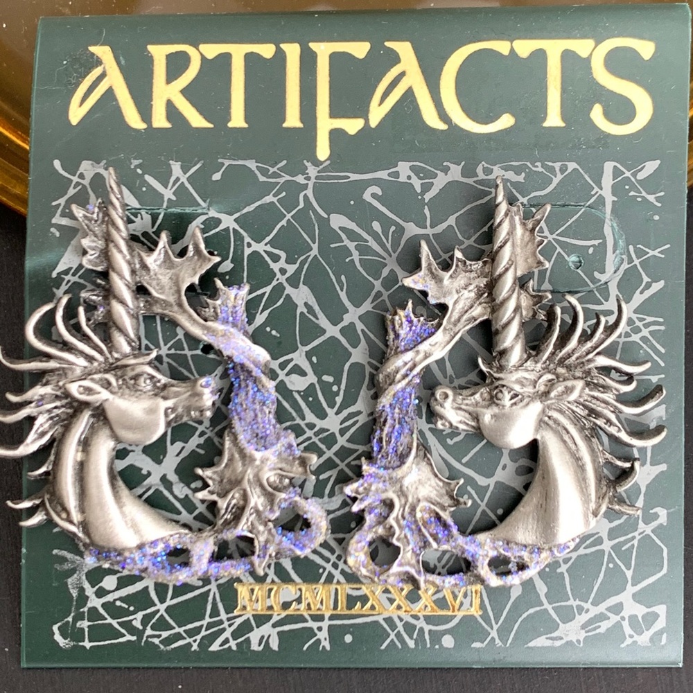 “JJ” Jonette signed ARTIFACTS Unicorn Earrings